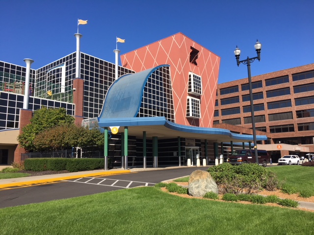 Red brick building of St. Vincent Hospital